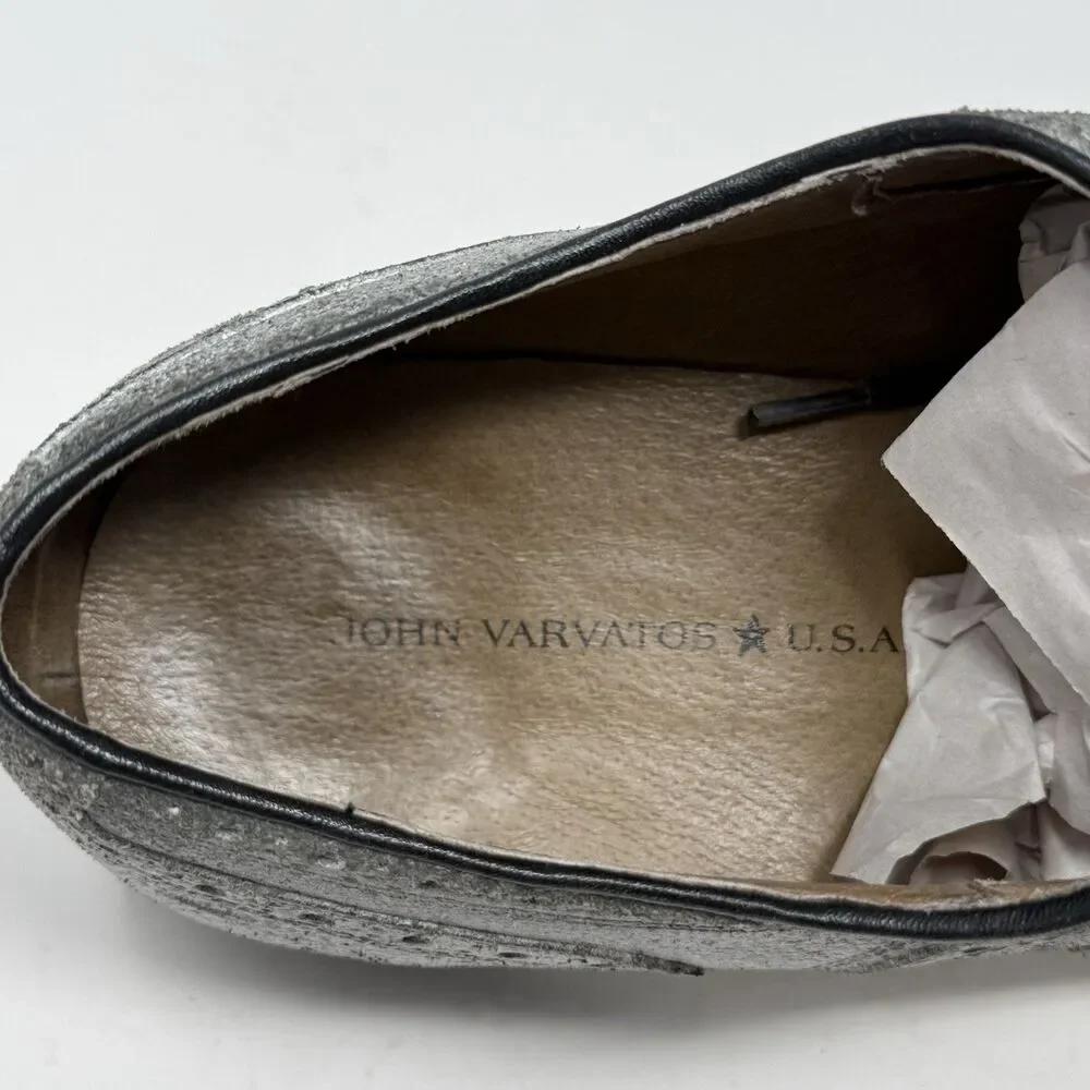 John Varvatos Sid Oxford Dress Shoes Mens 12 M Gray Leather Wingtip Brogue